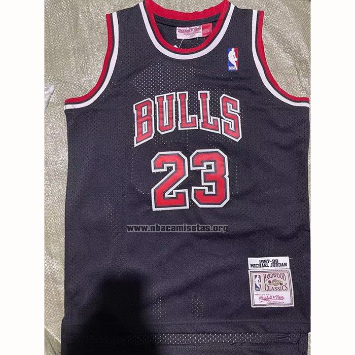 Camiseta Nino Chicago Bulls Michael Jordan NO 23 Mitchell & Ness 1997-98 Negro
